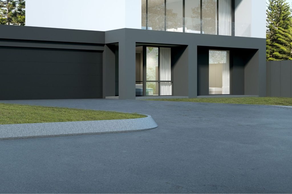Commercial asphalt driveway and car park