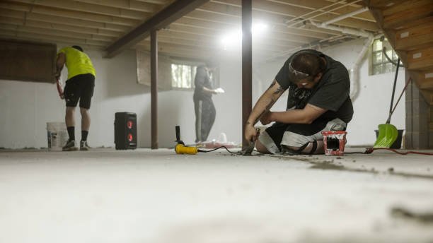 Polished basement flooring